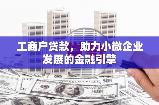 新泰工商户贷款，助力小微企业发展的金融引擎