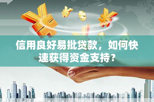 攀枝花信用良好易批贷款，如何快速获得资金支持？