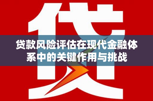 上甘岭贷款风险评估在现代金融体系中的关键作用与挑战