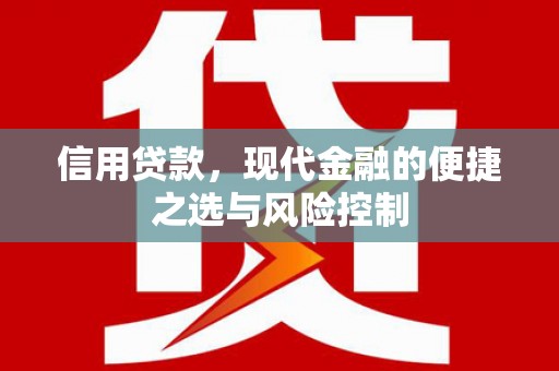 和林格尔信用贷款，现代金融的便捷之选与风险控制