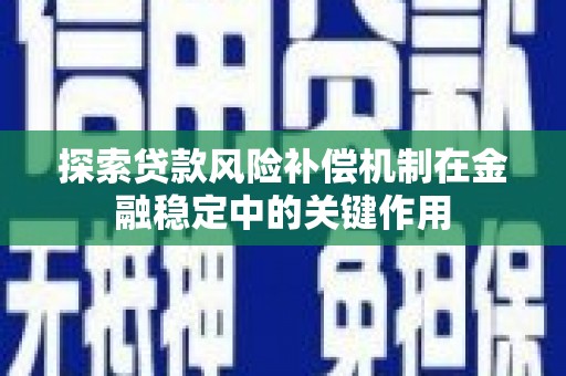 英德探索贷款风险补偿机制在金融稳定中的关键作用
