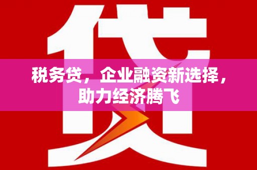 达拉特旗税务贷，企业融资新选择，助力经济腾飞