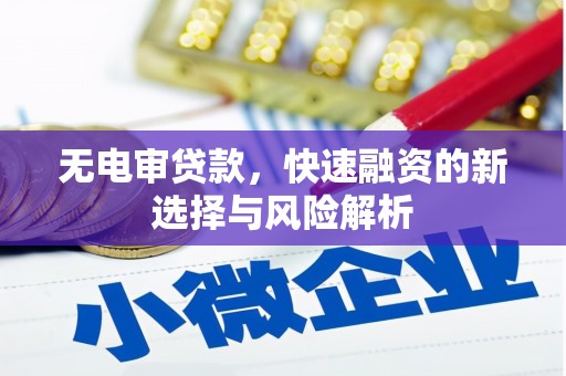焦作无电审贷款，快速融资的新选择与风险解析
