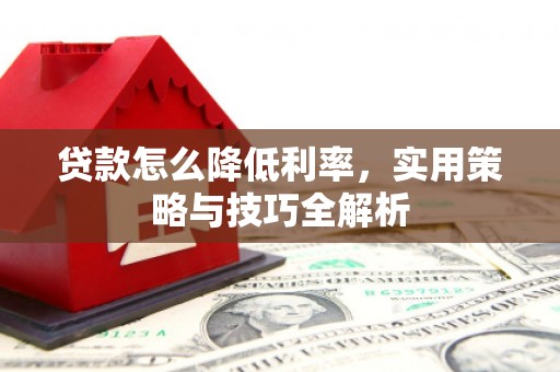 泸溪贷款怎么降低利率，实用策略与技巧全解析