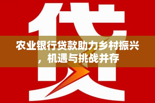 红寺堡农业银行贷款助力乡村振兴，机遇与挑战并存