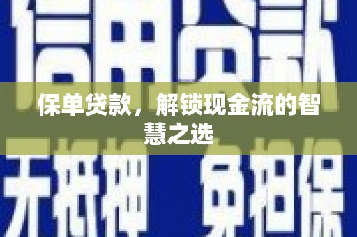 边坝保单贷款，解锁现金流的智慧之选