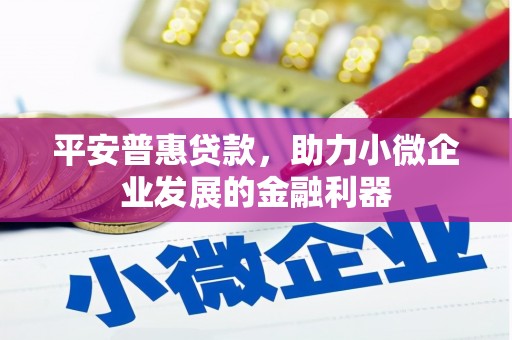 唐山平安普惠贷款，助力小微企业发展的金融利器